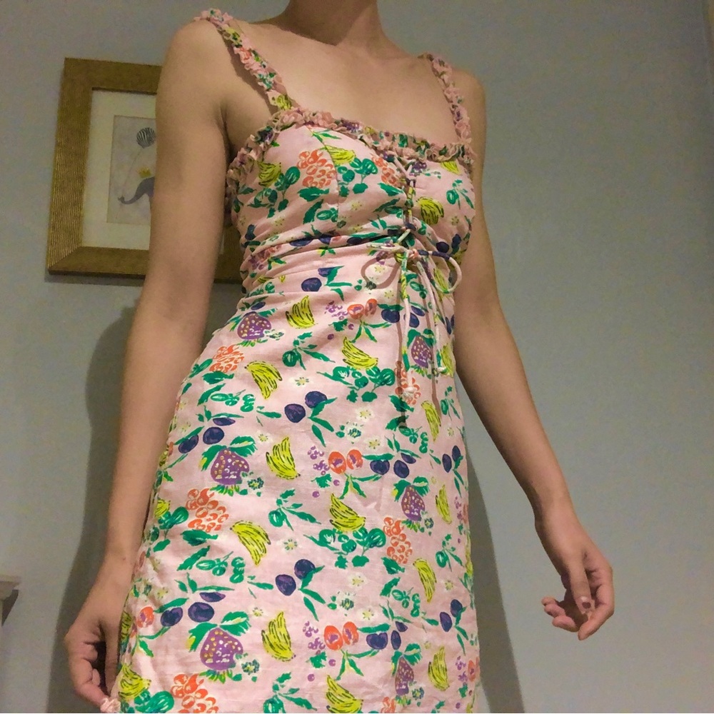 Pink Fruit Cotton Dress